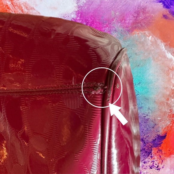 Coach Patent Leather Peyton Tote in Fuchsia - Picture 12 of 15